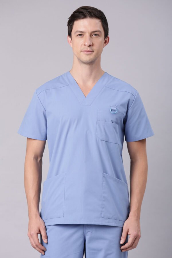 MENS V-NECK D-RING SCRUB TOP(100-819)